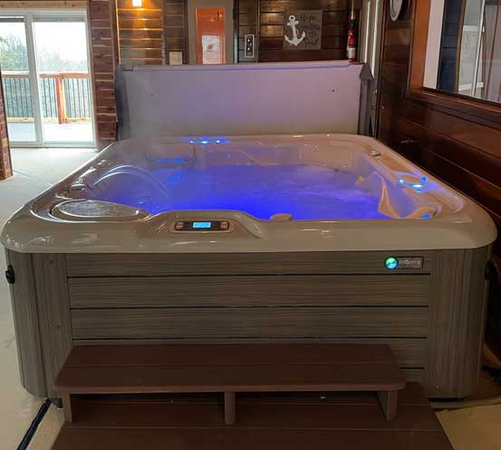 soothing hot tub on site