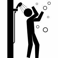 person showering icon